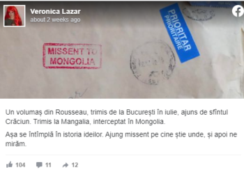 Poșta Română a expediat, din greșeală, un colet în Mongolia, în loc de Mangalia!