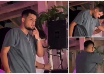 Reacția regelui Babasha când cineva a aruncat cu telefonul pe scenă, în timp ce cânta: „M-ai lovit!”.